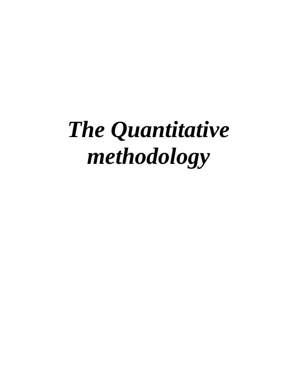 Quantitative Methodology: Correlation Coefficient, Regression Model and Assumptions_1