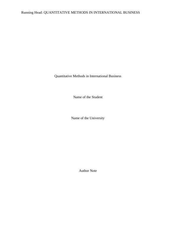 Quantitative Methods in International Business_1