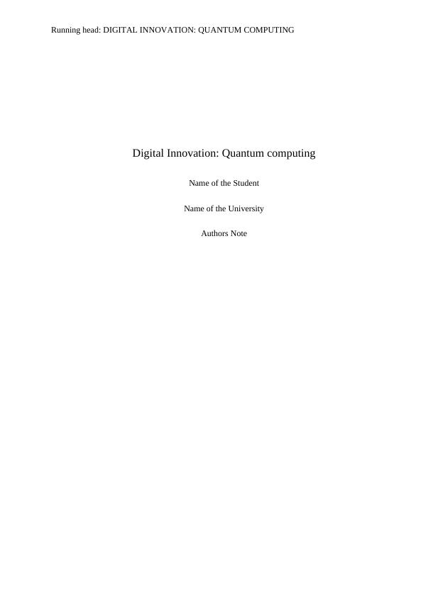 Digital Innovation: Quantum Computing_1
