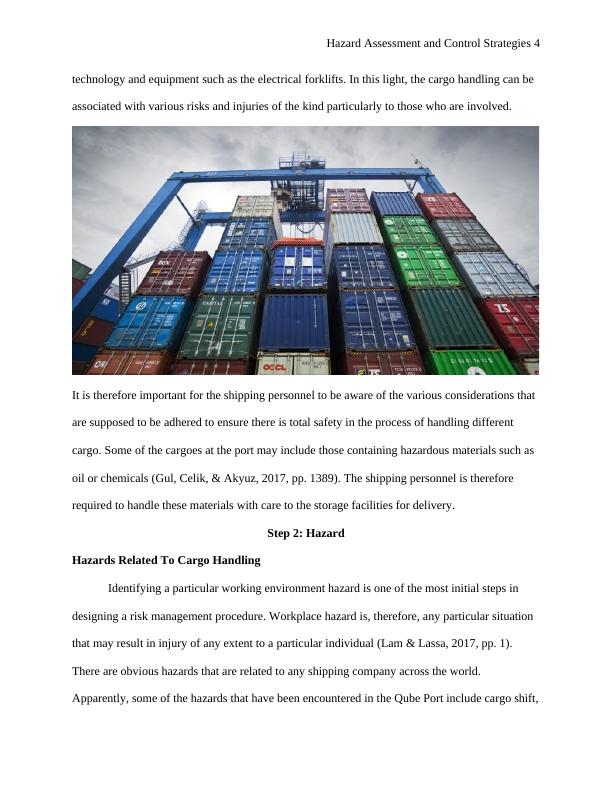 Hazard Assessment and Control Strategies for Qube Port's Authority