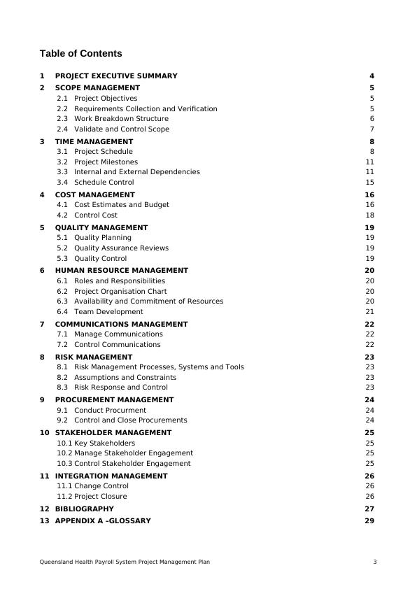 Queensland Health Payroll System Project Management Plan