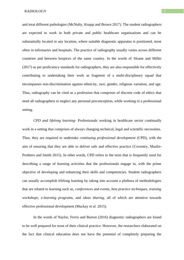 Professionalism in Radiography: Linking to HCPC Standards