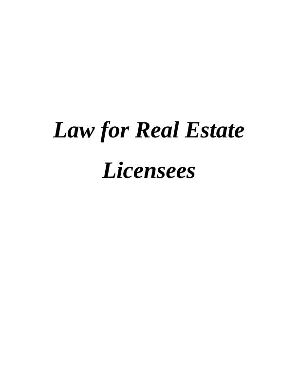 Real Estate Law UK Essay_1