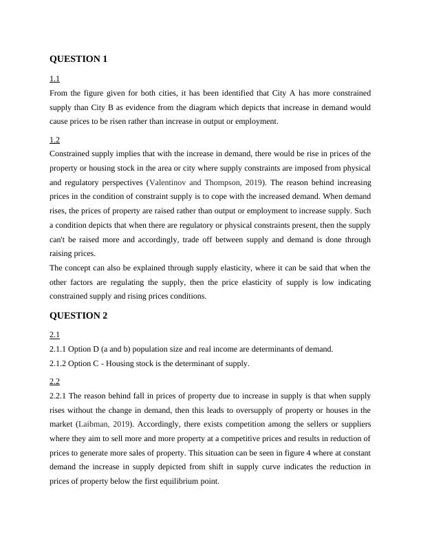 Supply and demand for Real Estate Markets Desklib