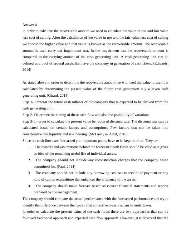 Recoverable Amount and Impairment Test in Corporate Accounting