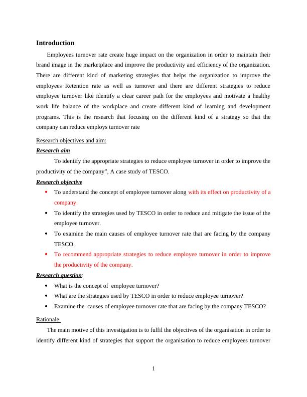 Strategies to Reduce Employee Turnover A Case Study of TESCO