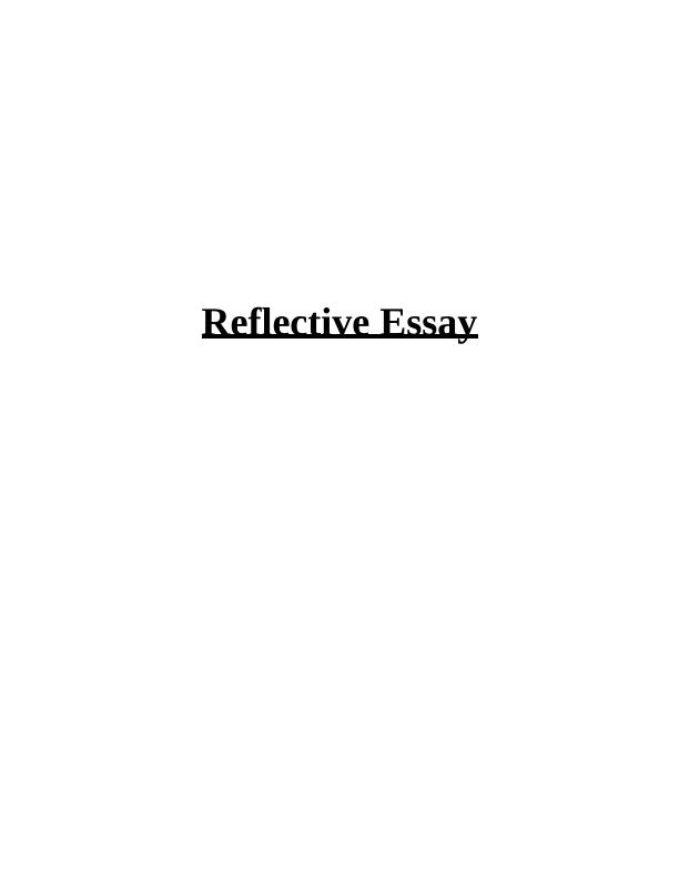 reflective essay on personal and professional development