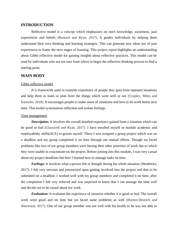Reflective Report on Gibbs Reflective Model, Time Management, Paraphrasing, Summarising, Public Speaking and Giving Presentation_3