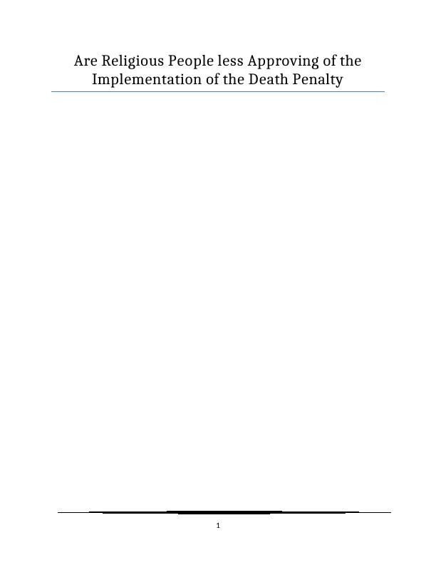 Religious Influence on Support for Death Penalty in the UK_1