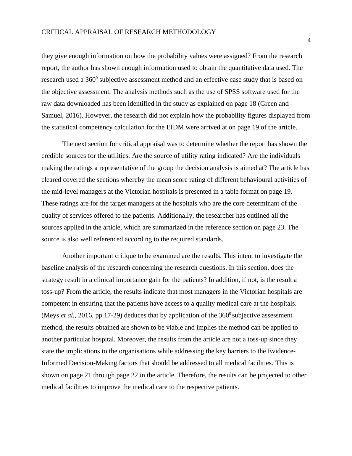 critical-appraisal-of-research-methodology-desklib