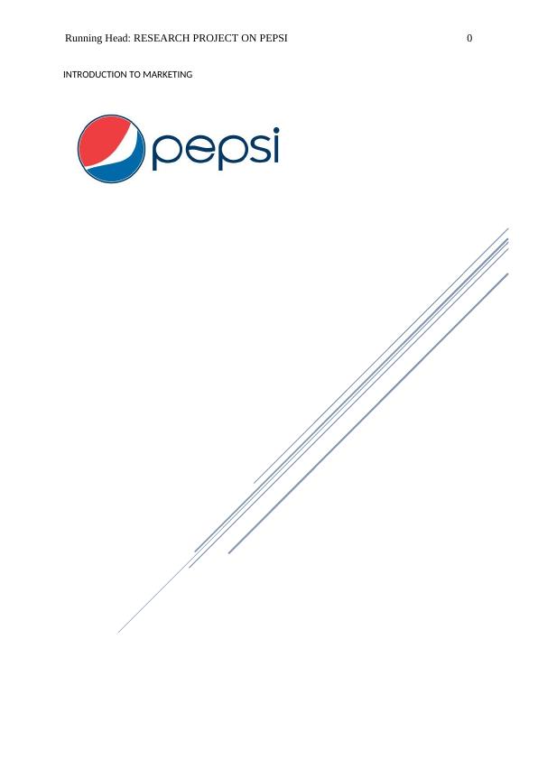 Research Project on Pepsi - Introduction to Marketing_1