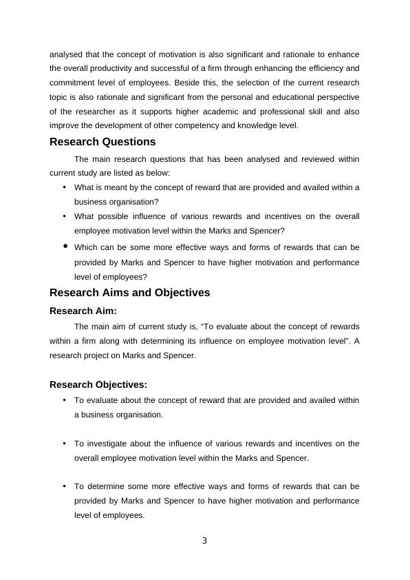 Rewards and their Influence on Employee Motivation - Research Proposal_4