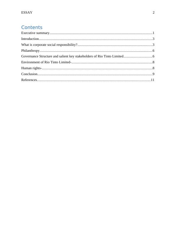 Corporate Social Responsibility and Governance Structure of Rio Tinto ...