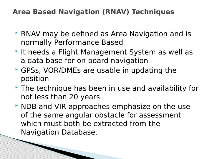 RNAV Techniques For Aircraft Assignment - Desklib