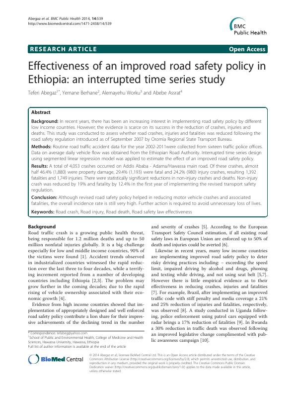 Effectiveness of an improved road safety policy in Ethiopia: An interrupted time series study_2