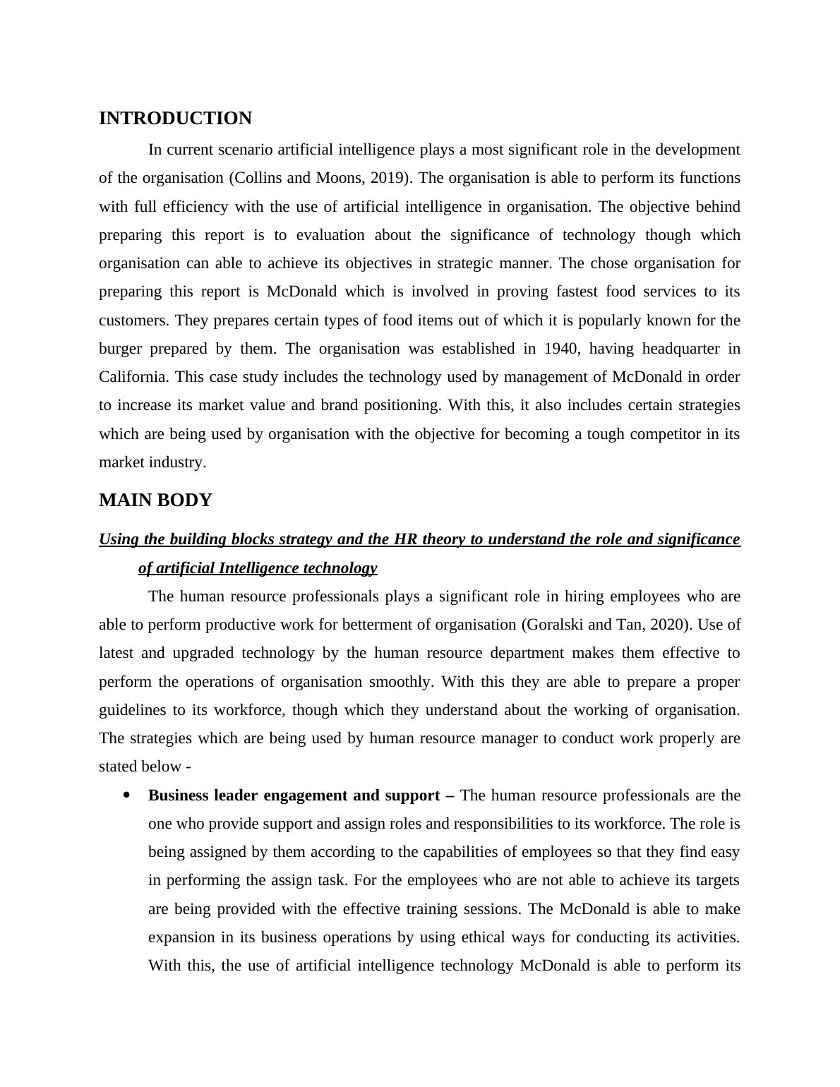 Role and Impact of Artificial Intelligence on Business Strategy and ...