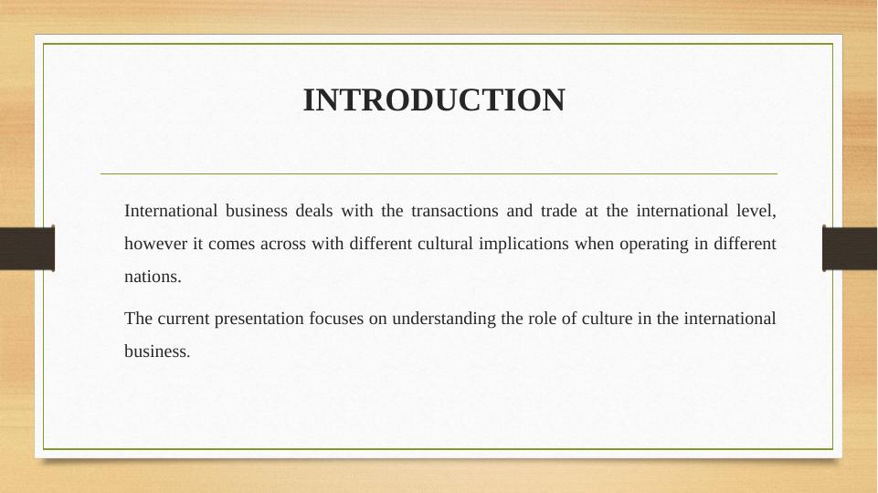 Role of Culture in International Business_3
