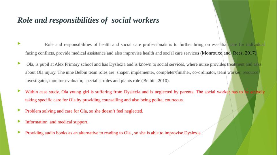 Role And Responsibilities Of Social Workers And Healthcare 