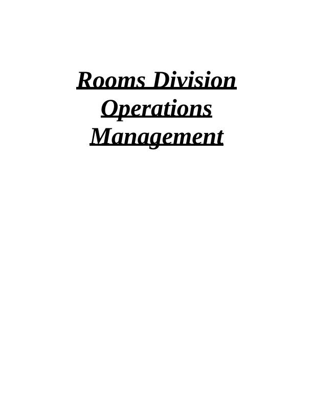Rooms Division Operations Management in Four Seasons Hotel_1