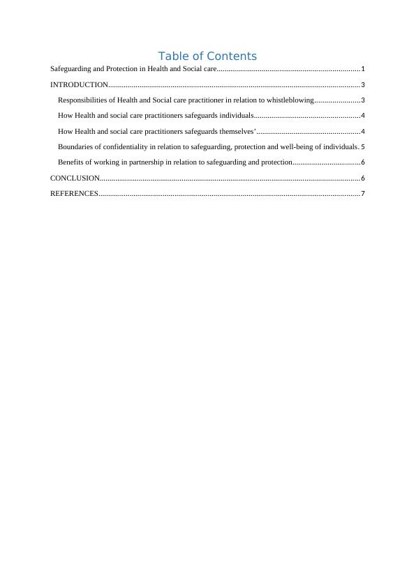 Safeguarding and Protection in Social and Health Care - Desklib