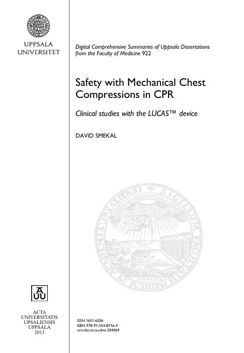 Safety with Mechanical Chest Compressions in CPR: Clinical studies with the LUCAS™ device_1