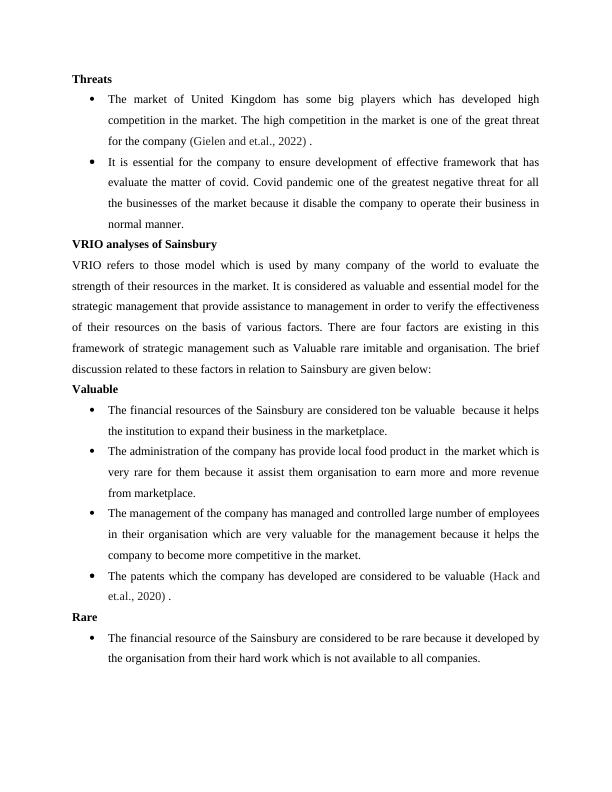 Internal and External Analyses of Sainsbury using Strategic Models ...