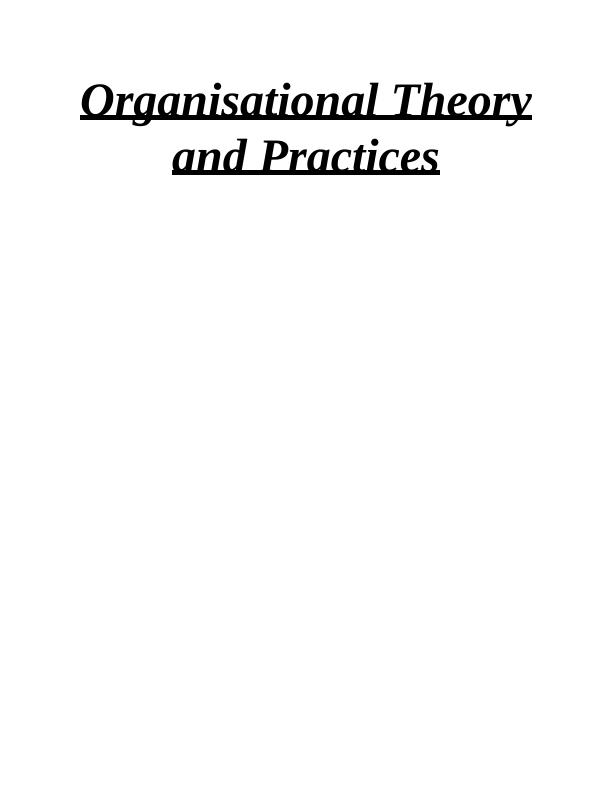 Organisational Theory and Practice: Analysis of Sainsbury's Leadership Style, Structure, Culture, and Motivation Strategies_1