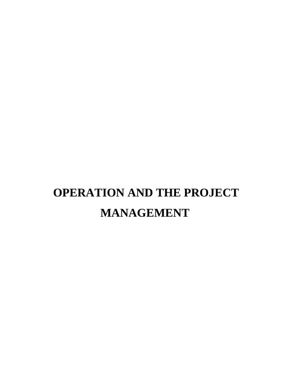 Operation and Project Management: A Case Study of Sainsbury's_1