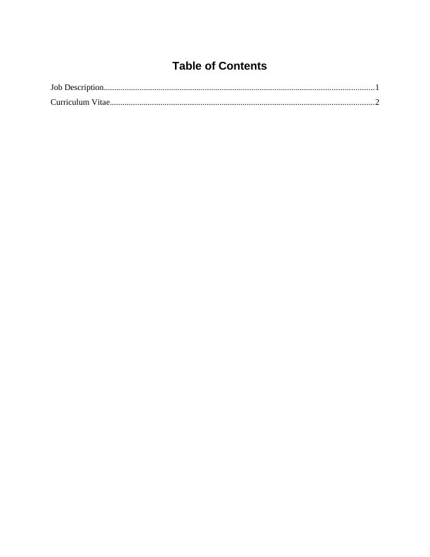 Sales Management Position Job Description CV Example