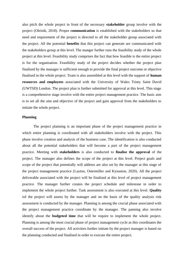 Project Management for Salisbury House Assessment and Methodology