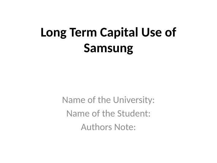 Distribution and Investment Policies of Samsung