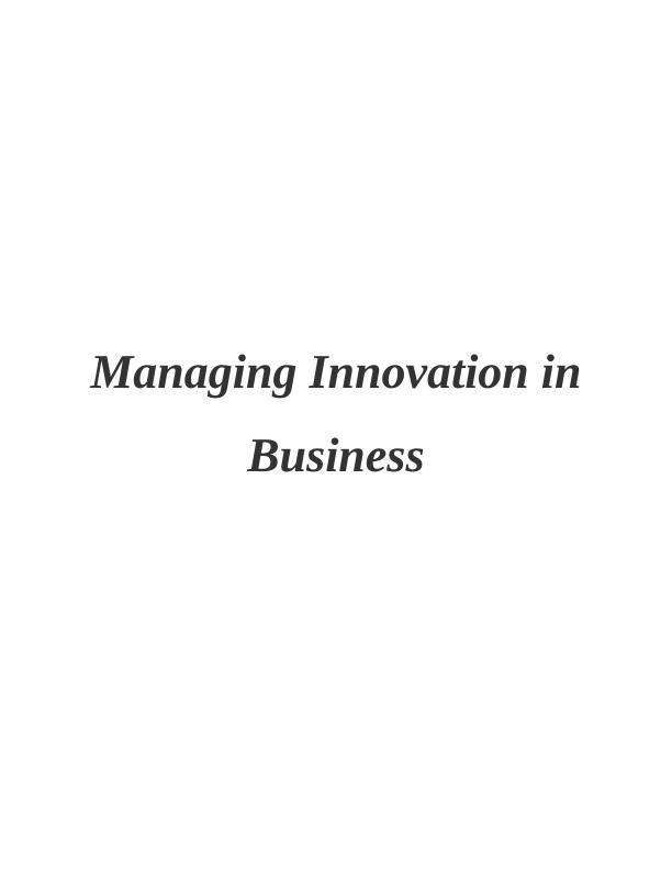 case study managing innovation