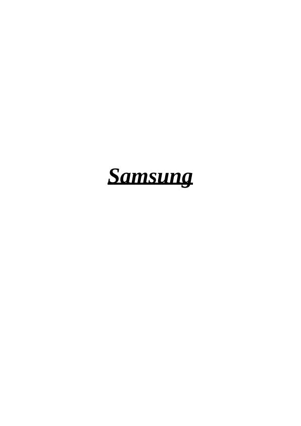 Samsung: Market Analysis and Market Structure_1