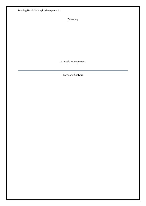 Samsung: Strategic Management and Company Analysis_1