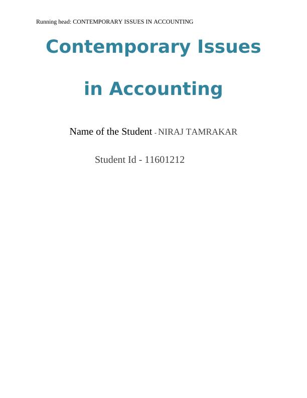 Contemporary Issues in Accounting - Analysis of Santos Limited_1