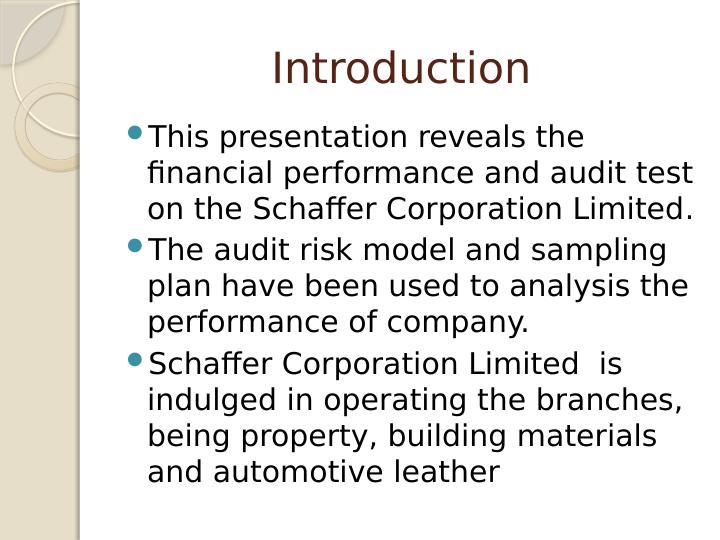 Audit and Assurance on Schaffer Corporation Limited_2