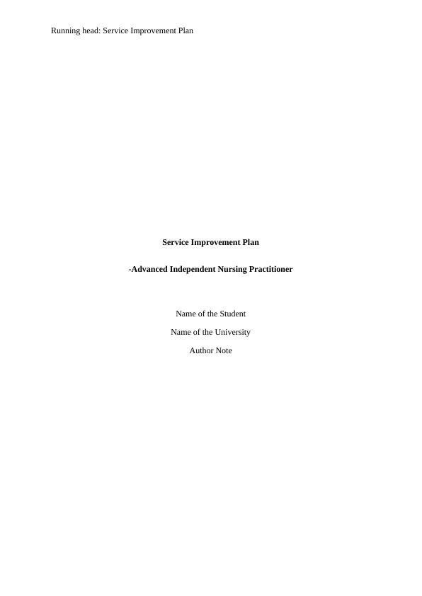 service improvement nursing dissertation