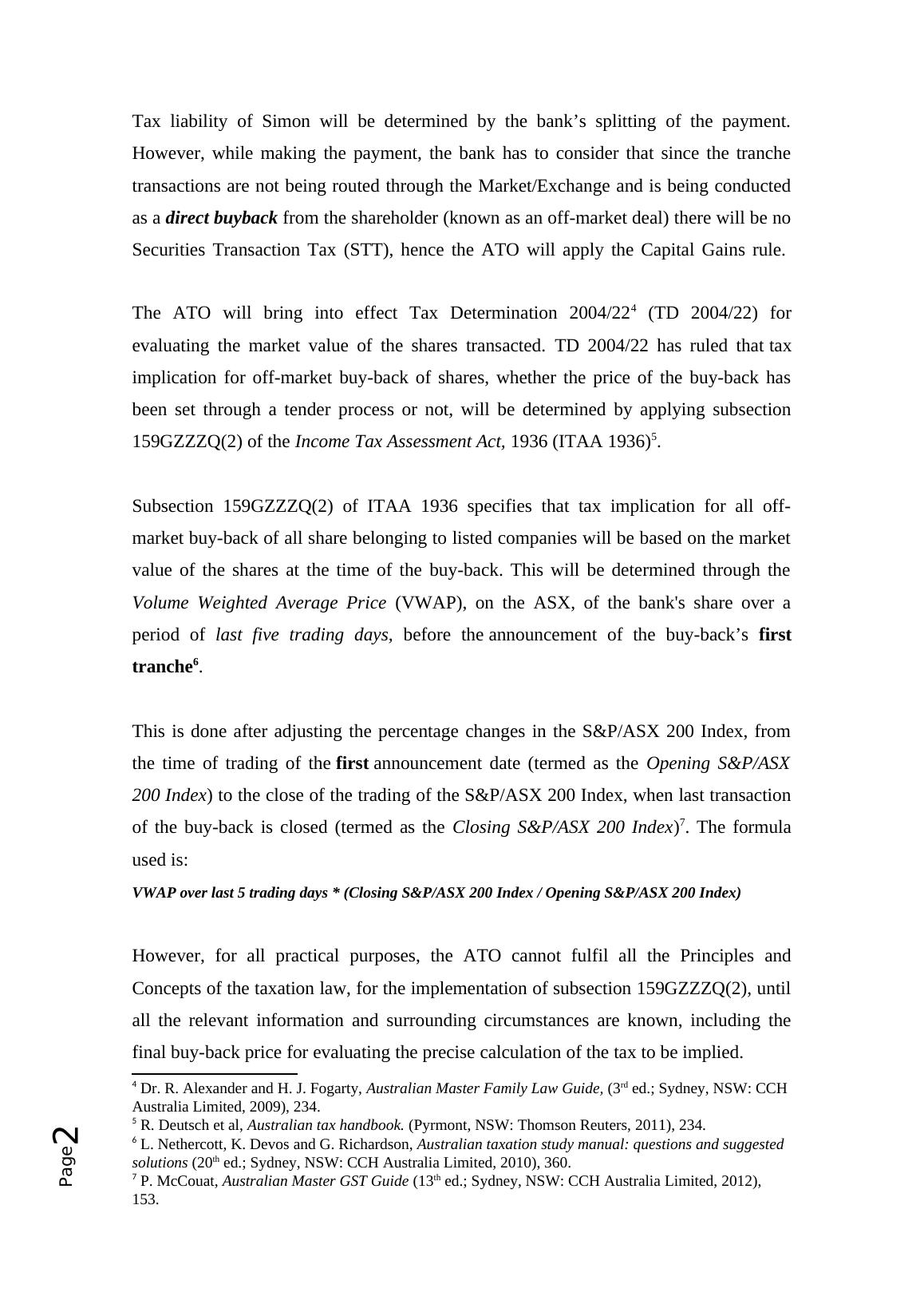 Taxation Law Share Buyback Process and FBT Calculations Desklib