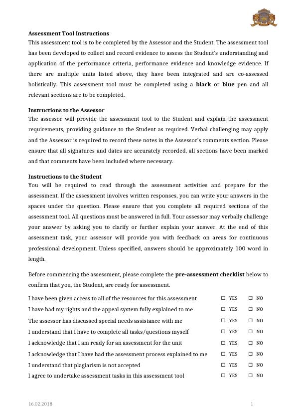 SITXHRM002 Roster Staff Assessment Workbook Desklib