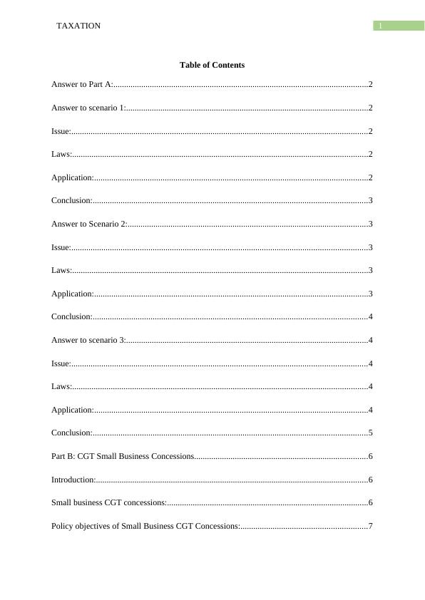Small Business CGT Concessions Taxation Desklib