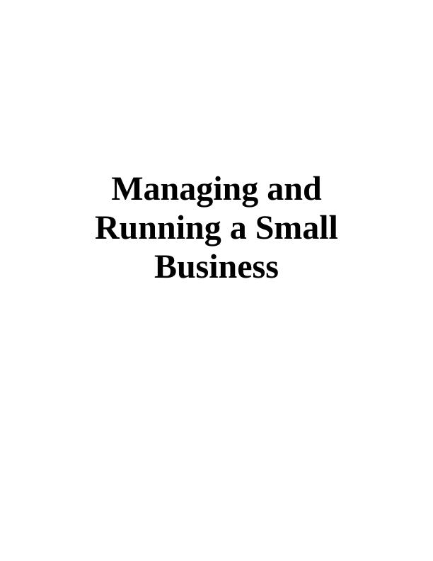 Managing a Small Hospitality Business_1