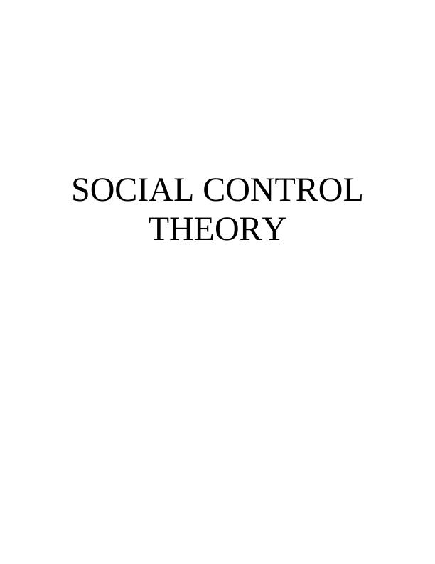 research paper on social control theory