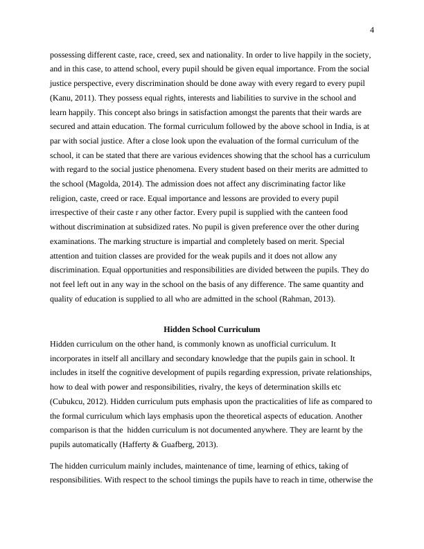 Social Justice and Curriculum Desklib