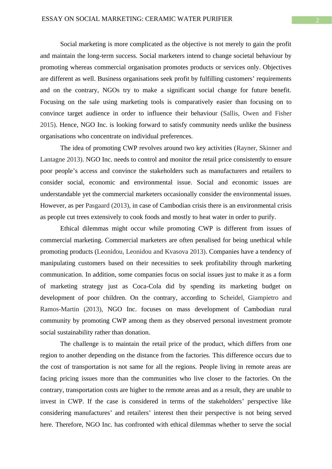 Essay on Social Marketing Ceramic Water Purifier