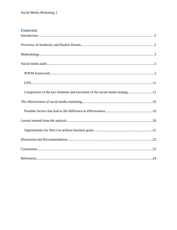 Social Media Marketing for Starbucks and Dunkin Donuts Desklib