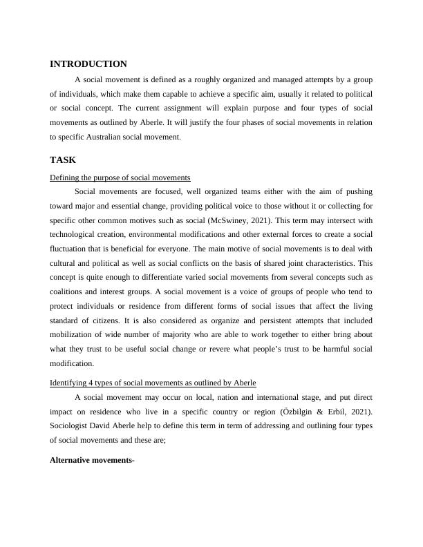 Social Movements Purpose, Types, and Stages in Australian Context