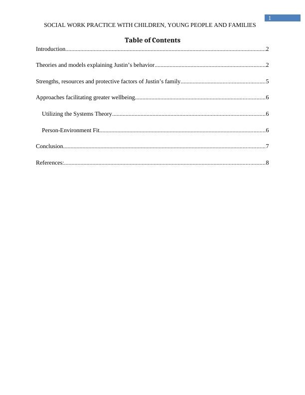 Social Work Practice with Children, Young People and Families Desklib