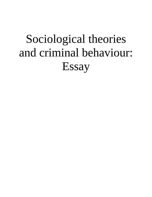 conclusion for criminal behavior essay