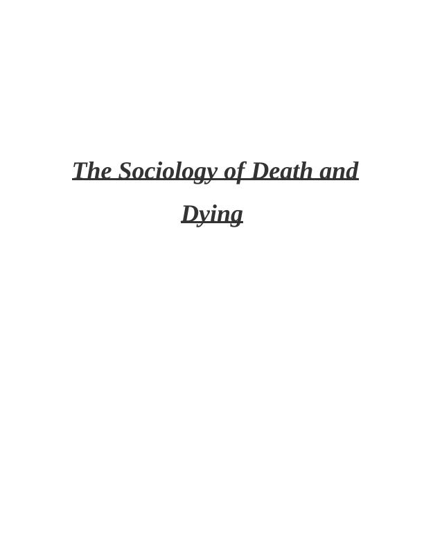 death sociology essay