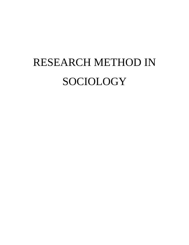 research methods essay sociology